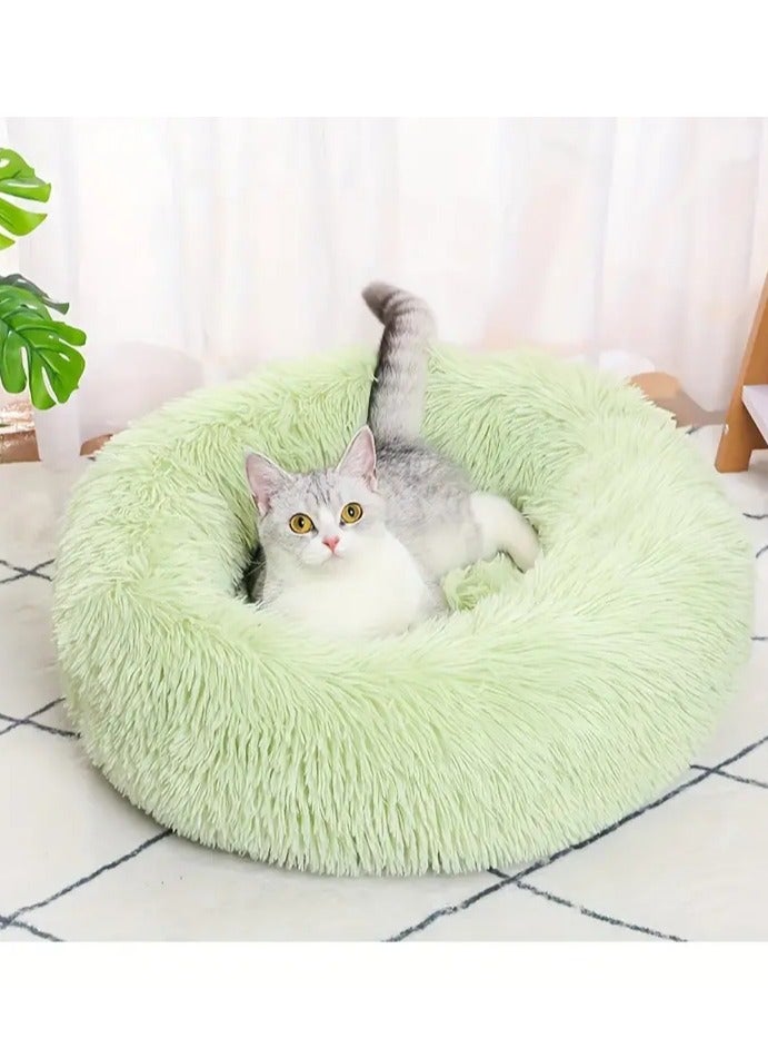 Pet soft bed , comfortable round bed , portable ,lightweight, easy to wash.  suitable for small, medium and large cats and dogs. Green color