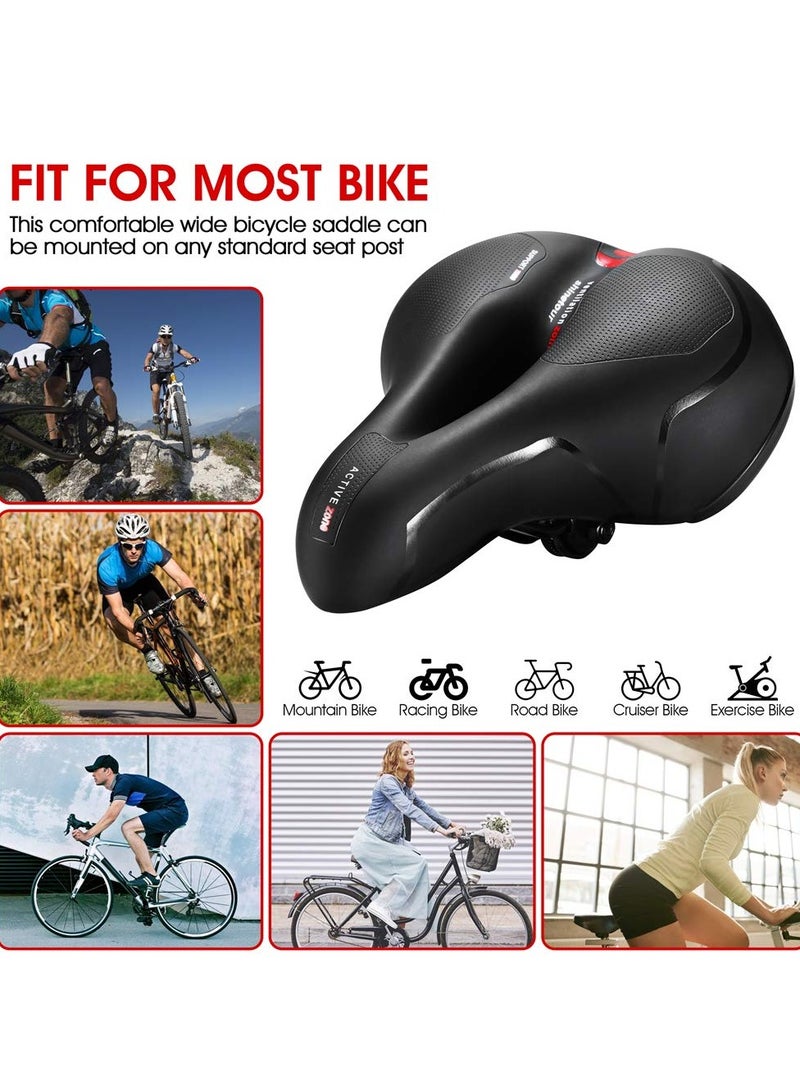 SYOSI Bicycle Saddle, Comfortable Bike Seat Cushion with Dual Shock Absorbing Balls & Memory Foam Soft & Comfortable & Breathable Bike Saddle for MTB/Road Bikes