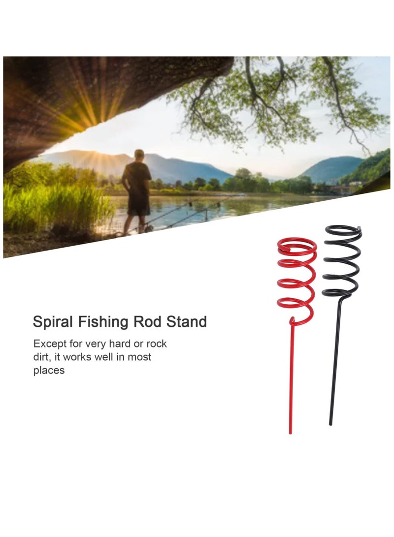 2 PCS Heavy Duty Spiral Rod Holder, Spiral Fishing Rod Ground Support Stand Holder Metal Fishing Tackles, for Bank Fishing Lakes and Streams