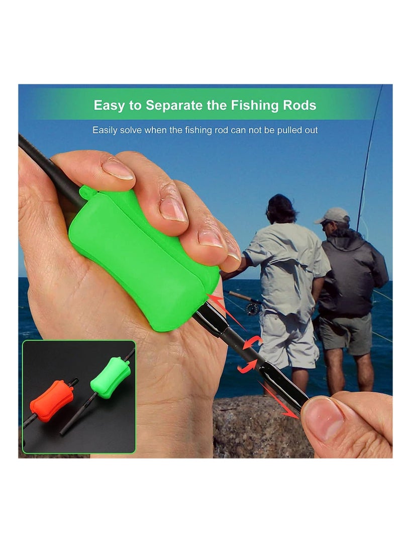 Silicone Fishing Rod Fixed Ball, Portable Rubber Pole Clip, Multi-Function Reusable Wear Resistant Fixing Wrap, for Various Sizes Pole, 4 Colors, 8 Pcs