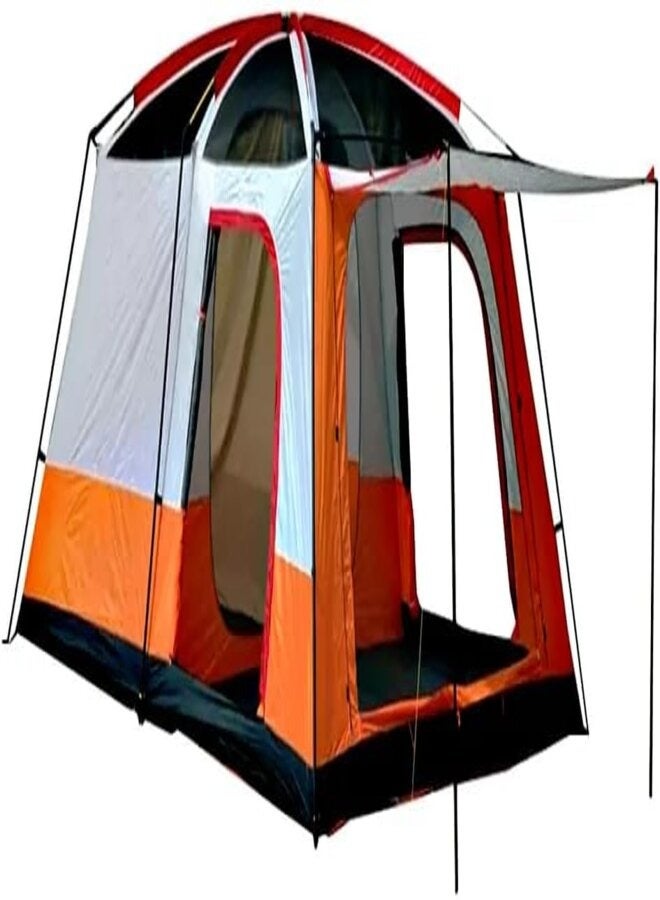 Toby's Tobys 096 Small Orange Camping Tent with 2 Extra Dark Sleeping Cabins for 5-8 Person