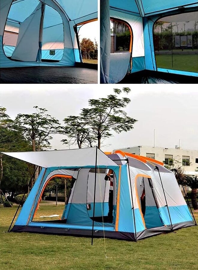 Toby's Tobys 096 Small Camping Tent with 2 Extra Dark Sleeping Cabins for 5-8 Person