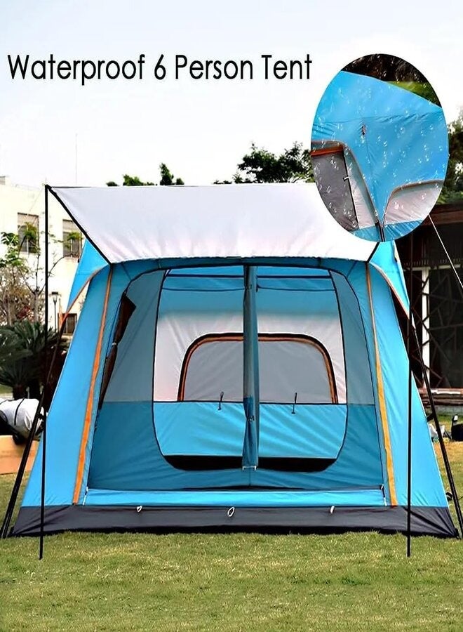 Toby's Tobys 096 Small Camping Tent with 2 Extra Dark Sleeping Cabins for 5-8 Person
