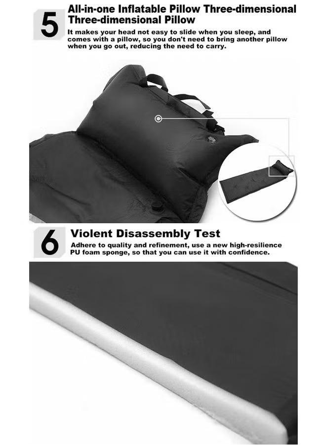 Outdoor Tent Mat Automatic Inflatable Sleeping Mat Moisture-proof Mat with Pillow 183x57x2.5 cm
