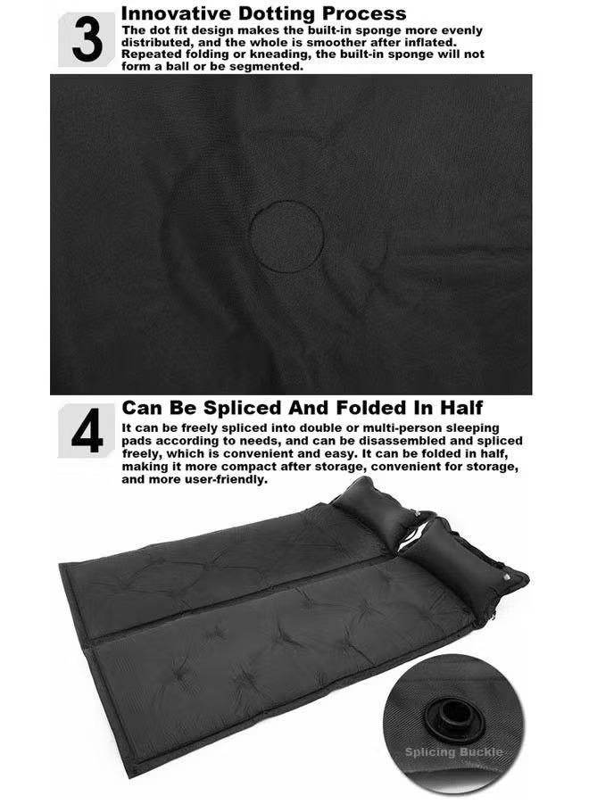 Outdoor Tent Mat Automatic Inflatable Sleeping Mat Moisture-proof Mat with Pillow 183x57x2.5 cm