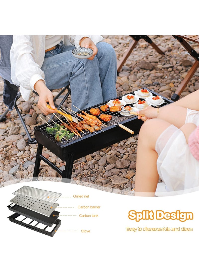 Collapsible Barbecue Grill,Camping picnic Grill,collapsible portable barbecue kit,comes with organizer for house parties,outdoor cooking,picnics and camping 23.62 x 8.66 x 13 inches