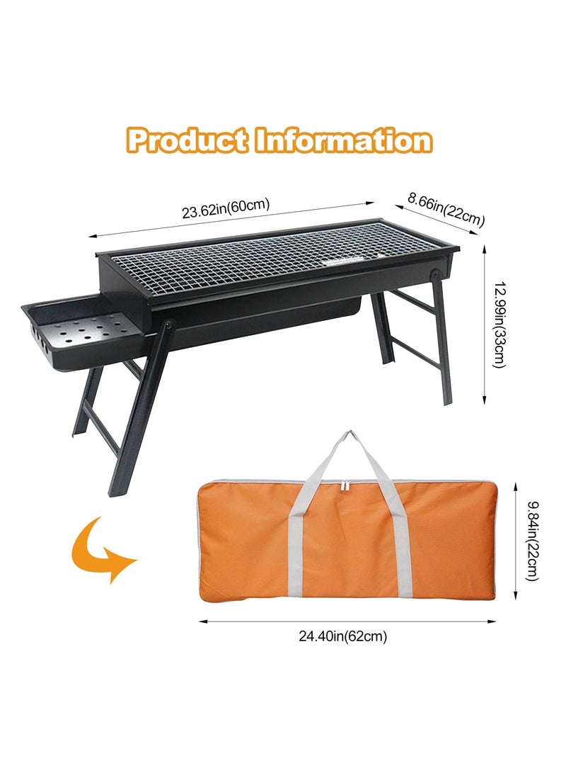 Collapsible Barbecue Grill,Camping picnic Grill,collapsible portable barbecue kit,comes with organizer for house parties,outdoor cooking,picnics and camping 23.62 x 8.66 x 13 inches