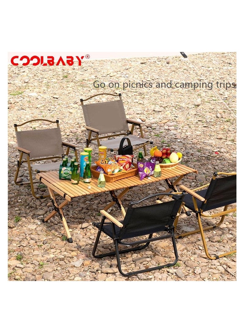 Camping Chair Folding Chair Beach Picnic Seat Portable Fishing Chair Black Oxford Cloth Outdoor Chair Garden Chair(Khaki)