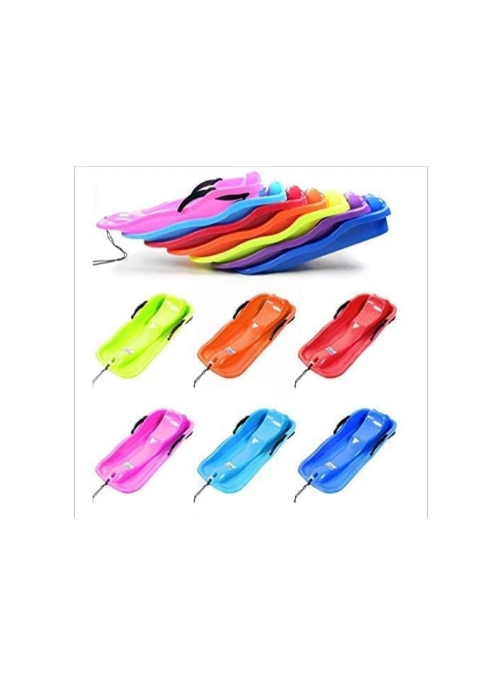 3pcs Plastic Skiing Boards Sled Snow Grass Sand Board Ski Pad Snowboard with Rope-Random color