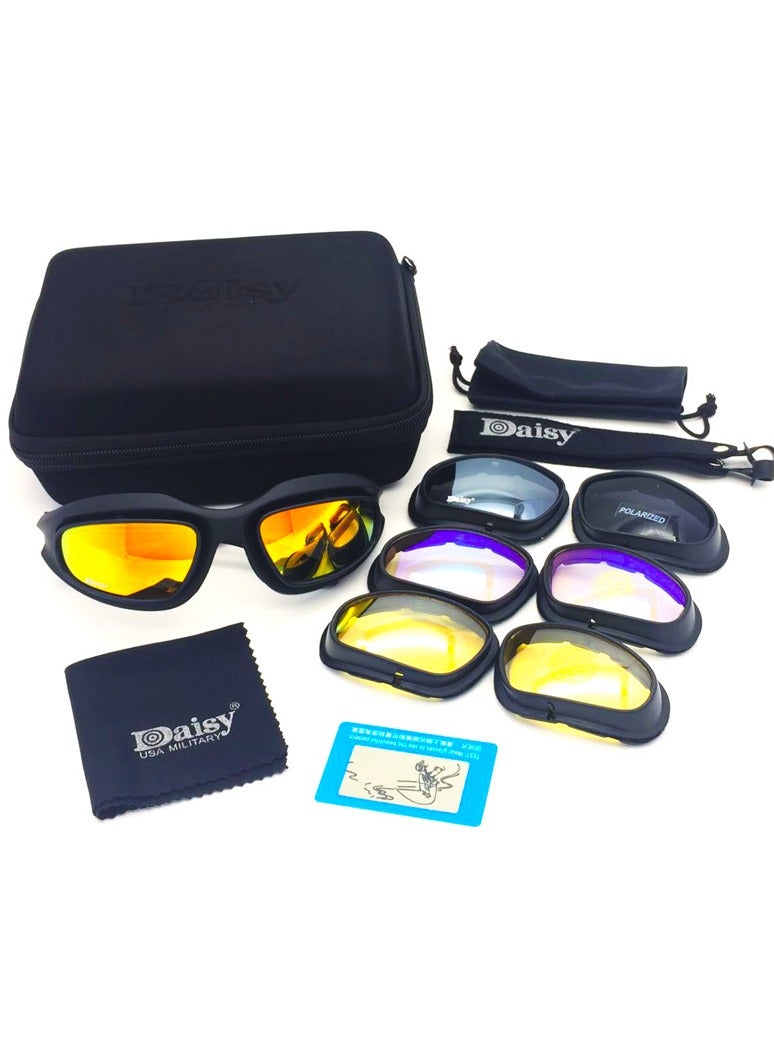 9 Piece Goggles Mirror Bulletproof  Polarized plate