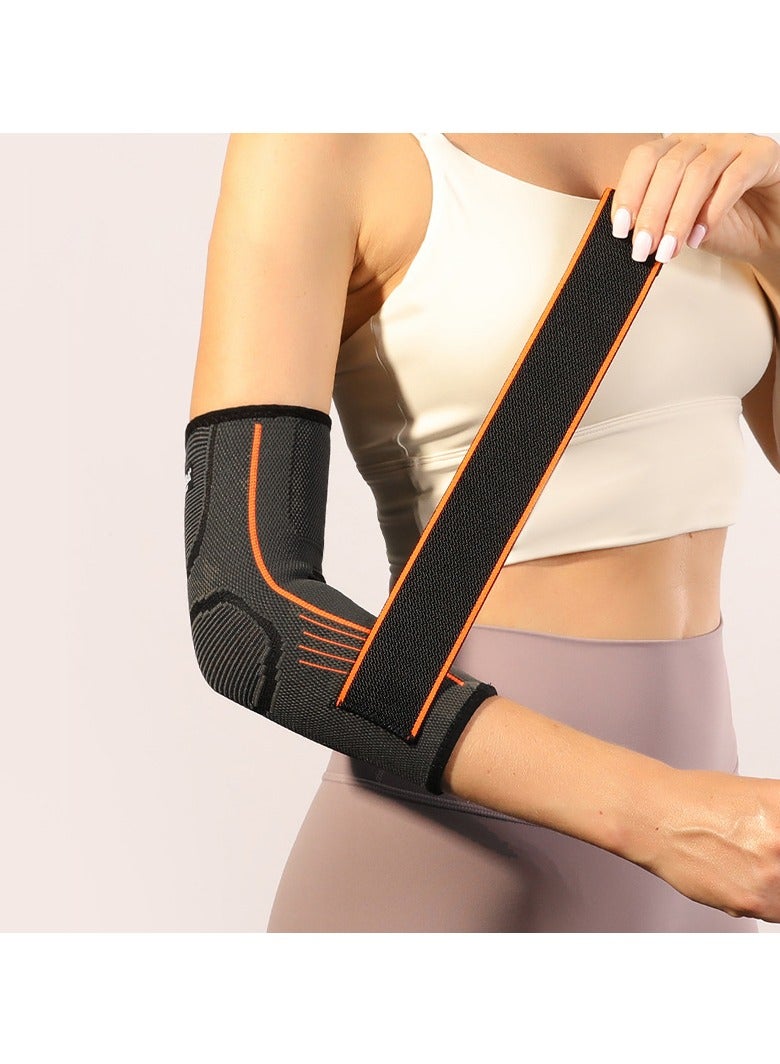 Elbow Brace Support with Strap, 2 PACK Adjustable Compression Sleeve for Men and Women, Ideal for Workout, Basketball, Golf, Tennis, Weightlifting, Pain Relief for Tendonitis and Arthritis, M Size