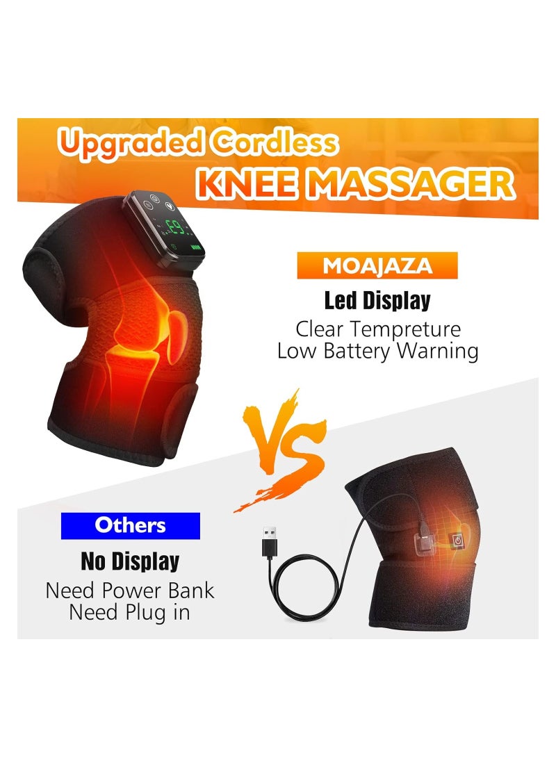 Heating Knee Massager, Knee Shoulder Elbow 3-in-1 Heating Vibration Massager, Portable Wireless Hot Compress Massager, Relieve Joint Pain And Pressure, Suitable For Office, Study, Etc.