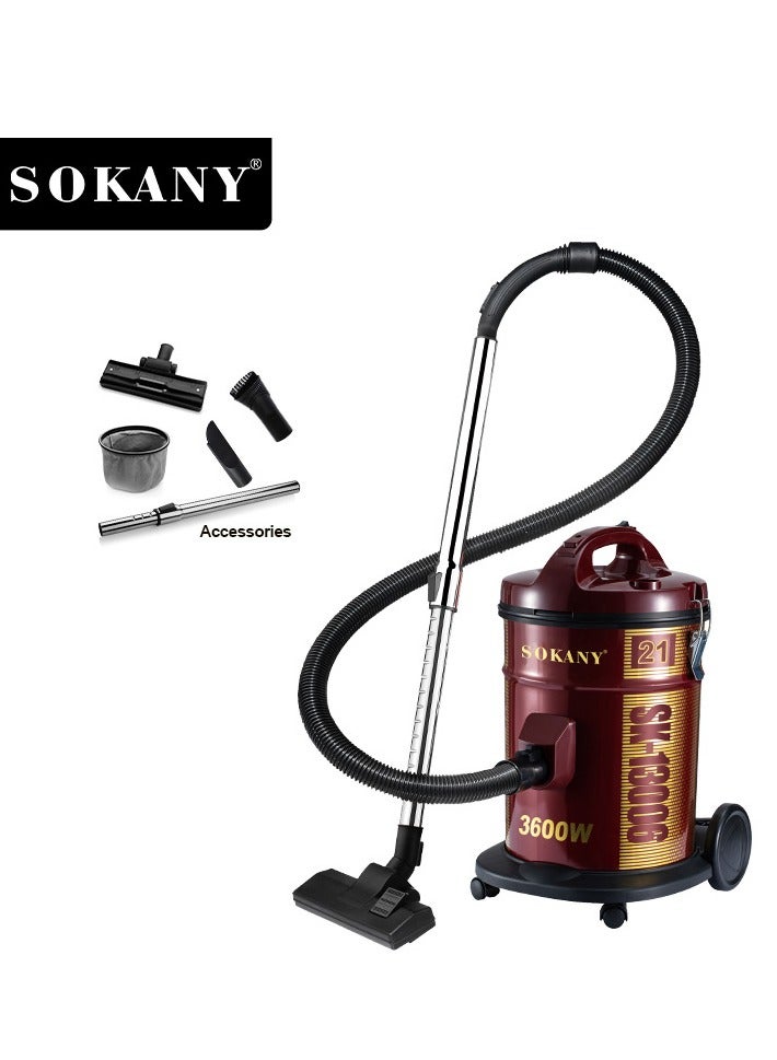 Canister Vacuum Cleaner 3600W 21 l 3600W, SK-13006 Maroon Red