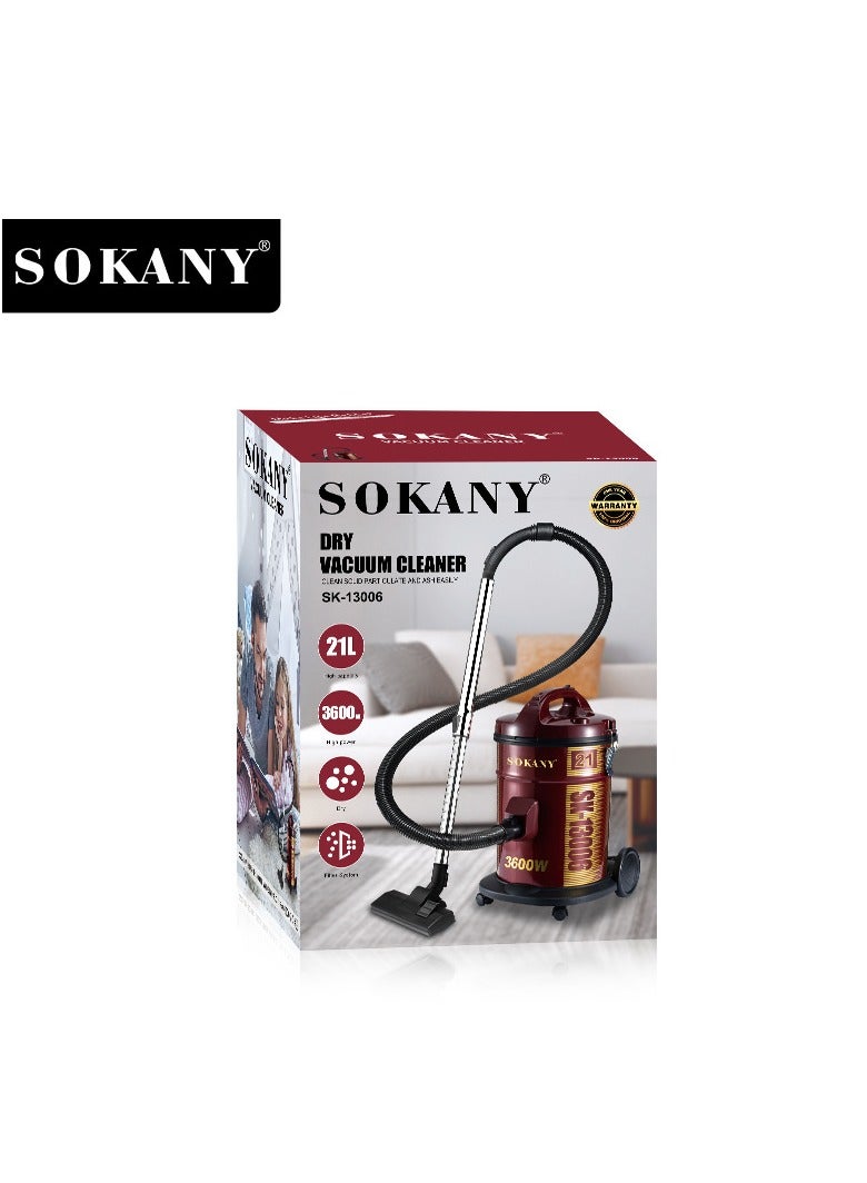 Canister Vacuum Cleaner 3600W 21 l 3600W SK-13006 Maroon Red