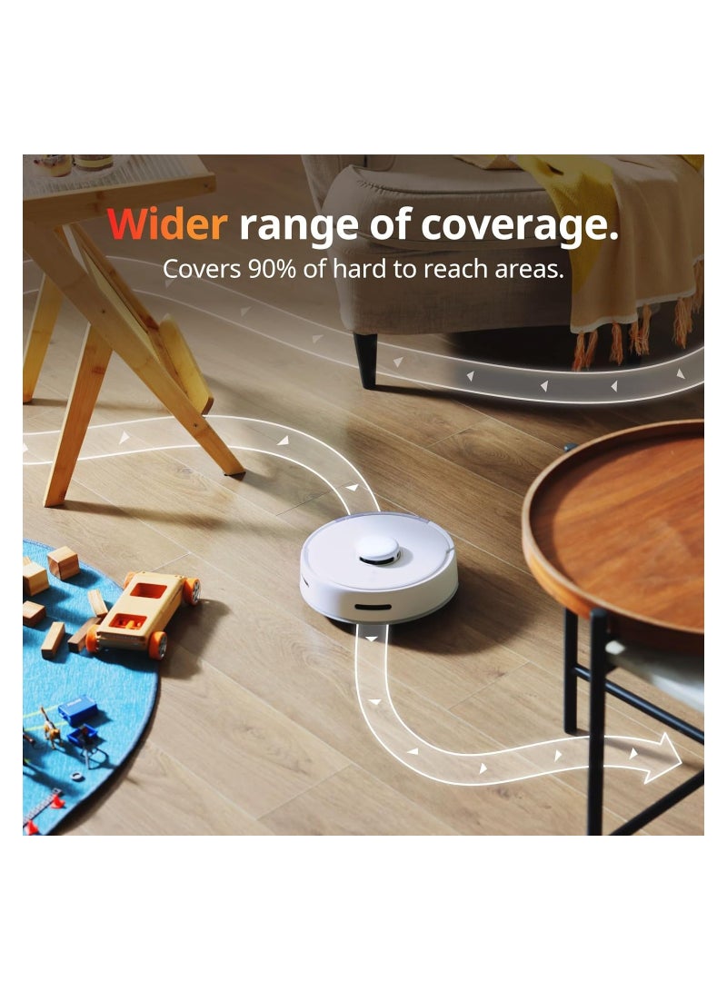 Mini Robot Vacuum K10+ mini with Self-Empty Base for 70-Day of Cleaning, LiDAR Navigation, Smart Mapping, 2500Pa Suction, 48dB Ultra Quiet, 150Mins Max, Compatible with voice control, 2.4G WiFi Connected