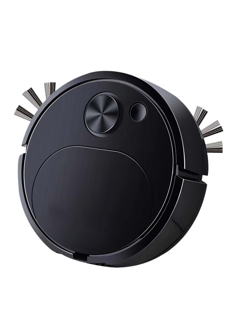 Robot Vacuum Cleaner, 3 in 1 Robot Vacuum Cordless USB Recha rgeable, Strong Suction & Low Noise, Electric Robotic Vacuum Cleaner with Mop for Hair Hard Floor Carpet(Black)