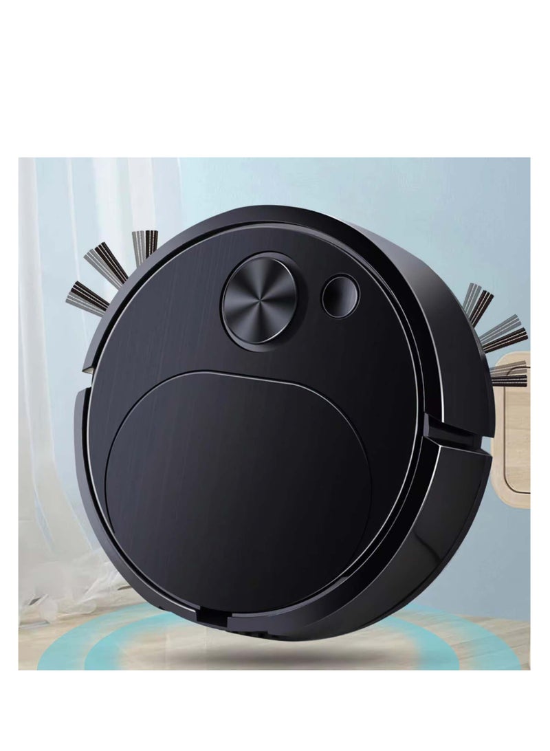 Robot Vacuum Cleaner, 3 in 1 Robot Vacuum Cordless USB Recha rgeable, Strong Suction & Low Noise, Electric Robotic Vacuum Cleaner with Mop for Hair Hard Floor Carpet(Black)