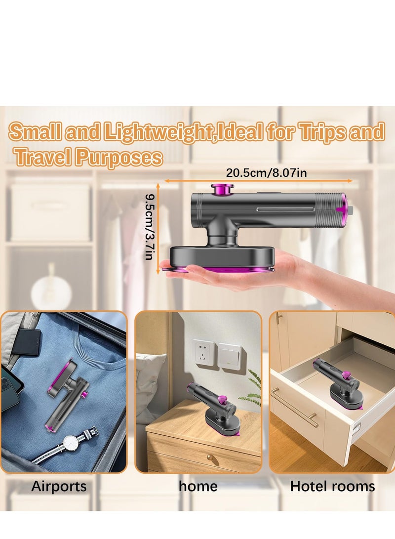 Hand Steamers for Travel Iron, Portable Garment Steamer Travel Iron, Fast Heat-up, Ceramic Nonstick Sole Plate, Dry and Wet Ironing, Suitable for Trips & Home Use