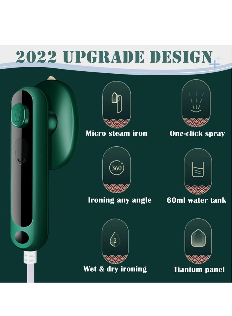 Portable Travel Steam Iron, Multifunction Micro Steam Iron Support Dry and Wet Ironing, Suitable for Home Travel College