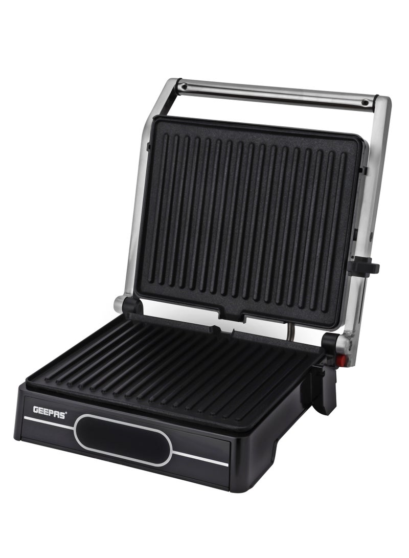 4-Slice Grill Maker / Non-Stick Plates for Easy Release and Quick Cleanup/ Digital Control Temperature with 9 Levels Manual Adjustable Height 2000 W GGM36557 Black
