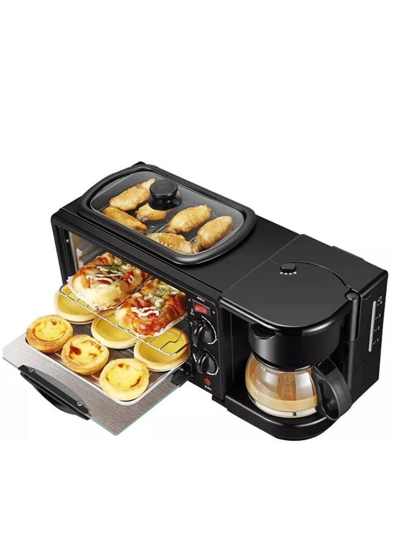 3 in 1 breakfast maker with a free baking tray - Includes frying pan, oven and coffee maker