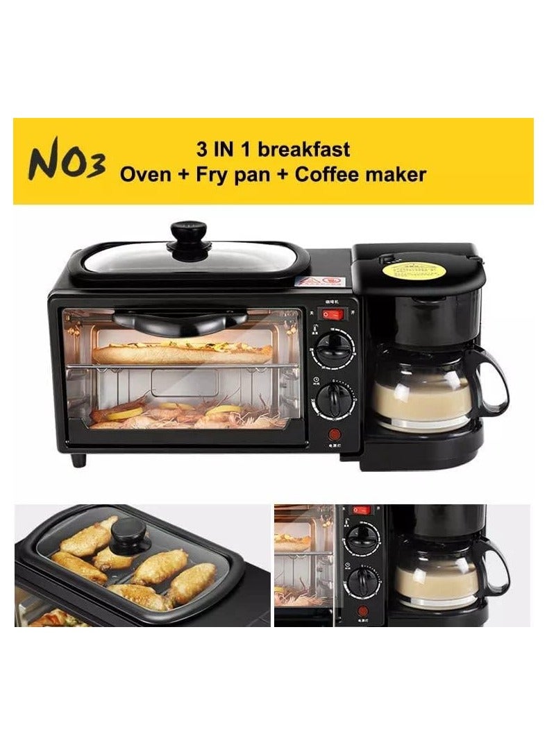 3 in 1 breakfast maker with a free baking tray - Includes frying pan, oven and coffee maker