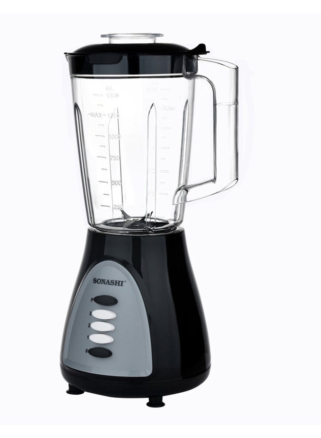 3 In 1 Blender, Grinder And Multi Chopper Mill - Unbreakable Blender Jar, Grinding Cup and Chopper Cup | Multifunction High-Speed Blender for Coffee Beans, Spices, Smoothies, Juice And Nuts 2 kg 500 W SB-160N Black