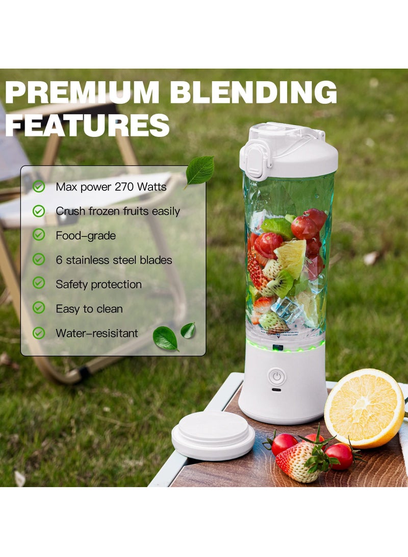 SYOSI Portable Blender, Shakes and Smoothies Waterproof Blender for Sports, Travel and Outdoors, Mini Blender USB Rechargeable with 20 oz BPA Free Blender Cups with Travel Lid