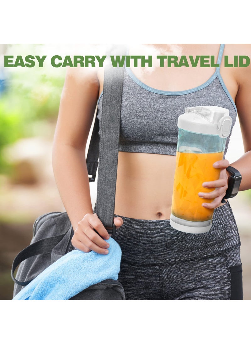 SYOSI Portable Blender, Shakes and Smoothies Waterproof Blender for Sports, Travel and Outdoors, Mini Blender USB Rechargeable with 20 oz BPA Free Blender Cups with Travel Lid