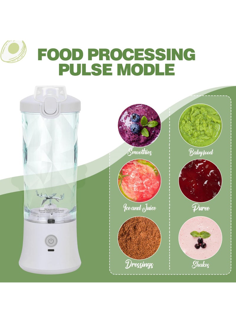 SYOSI Portable Blender, Shakes and Smoothies Waterproof Blender for Sports, Travel and Outdoors, Mini Blender USB Rechargeable with 20 oz BPA Free Blender Cups with Travel Lid