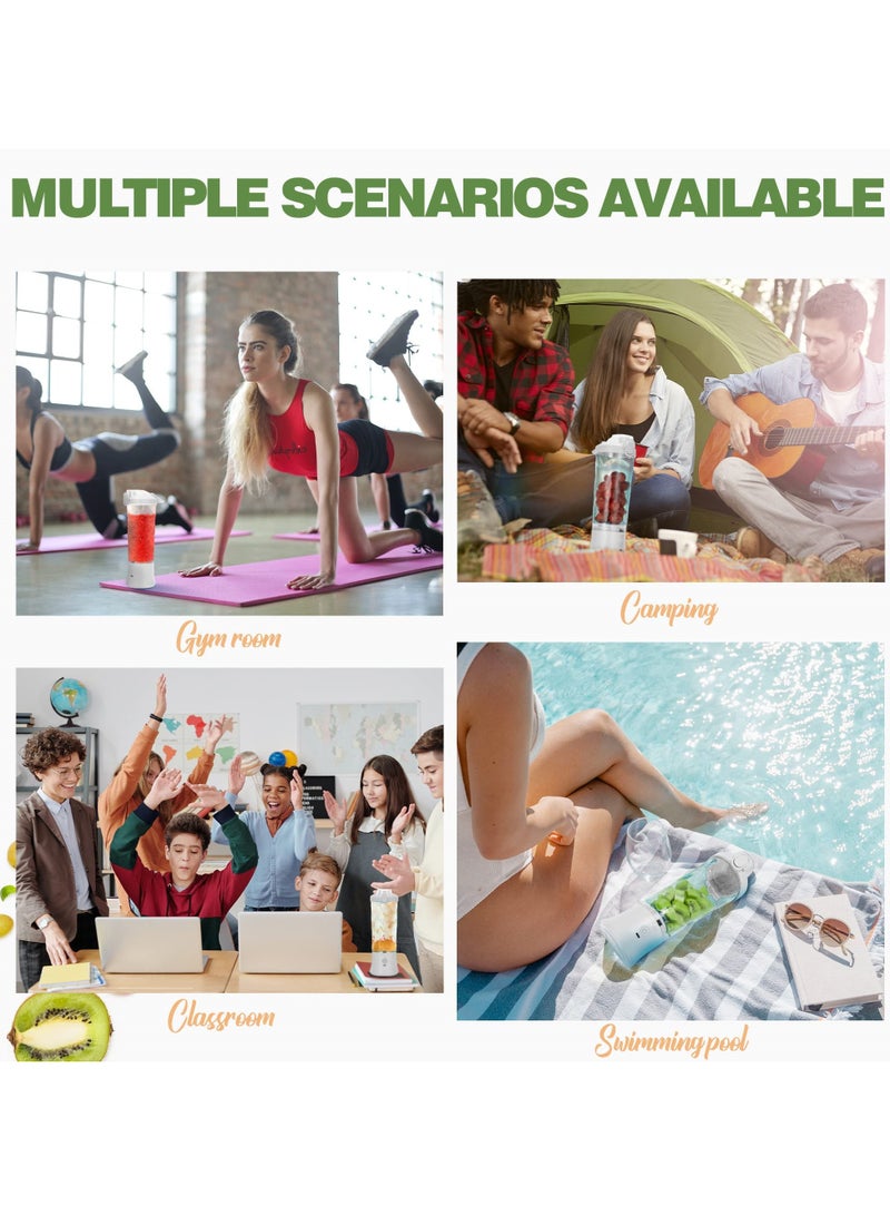 SYOSI Portable Blender, Shakes and Smoothies Waterproof Blender for Sports, Travel and Outdoors, Mini Blender USB Rechargeable with 20 oz BPA Free Blender Cups with Travel Lid