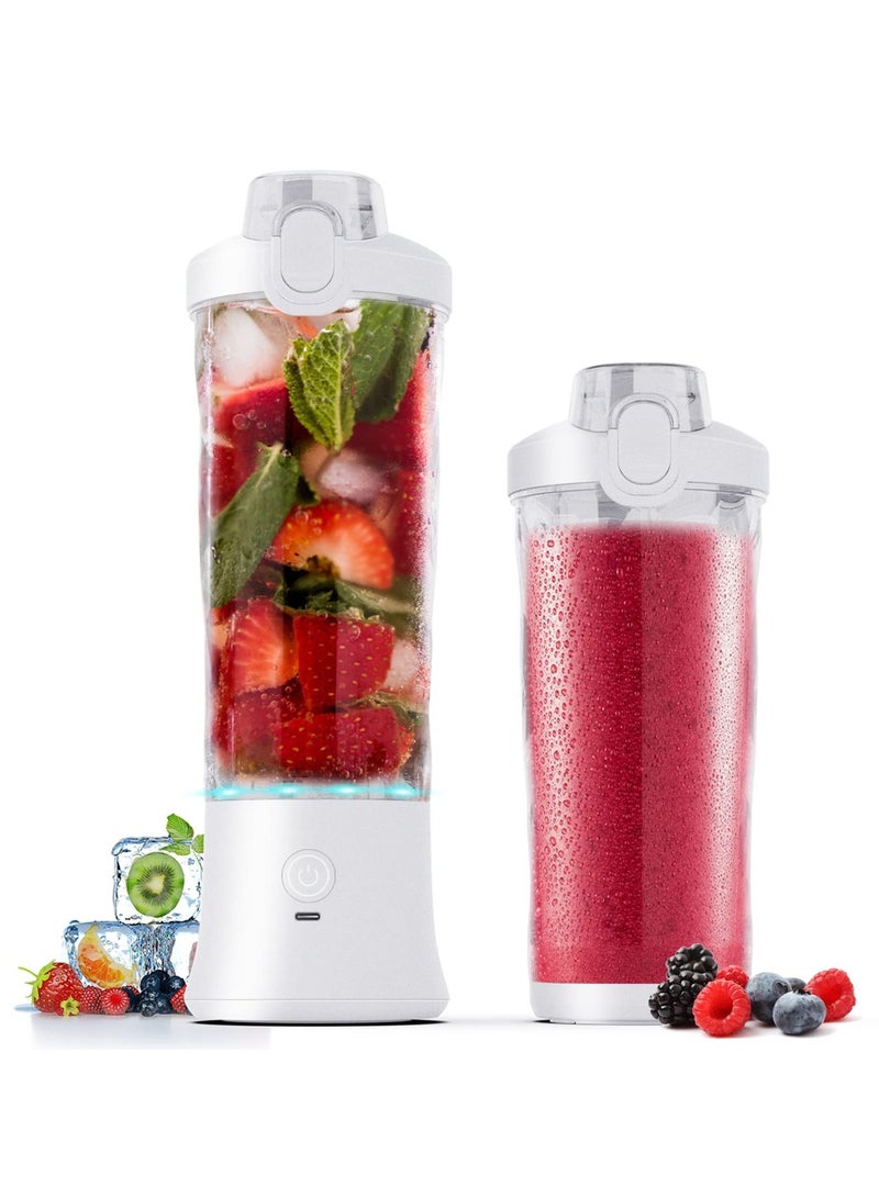 SYOSI Portable Blender, Shakes and Smoothies Waterproof Blender for Sports, Travel and Outdoors, Mini Blender USB Rechargeable with 20 oz BPA Free Blender Cups with Travel Lid