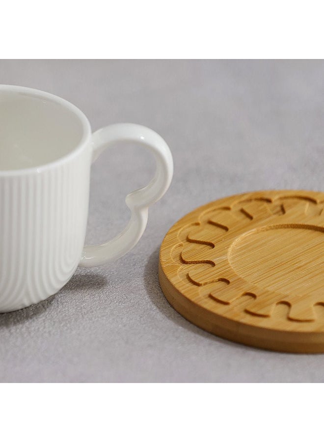 Princess 13 Piece Tea Set Porcelain Bamboo Elegant Tea Service Collection High Quality Tea Set For Home Kitchen & Dining Room L30.5xW20xH17cm White