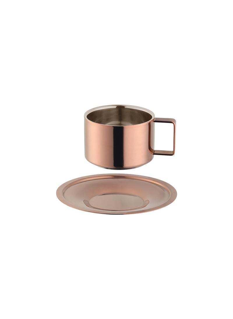 3-piece European-style Double-layer Low-dish Coffee Cup With Spoon