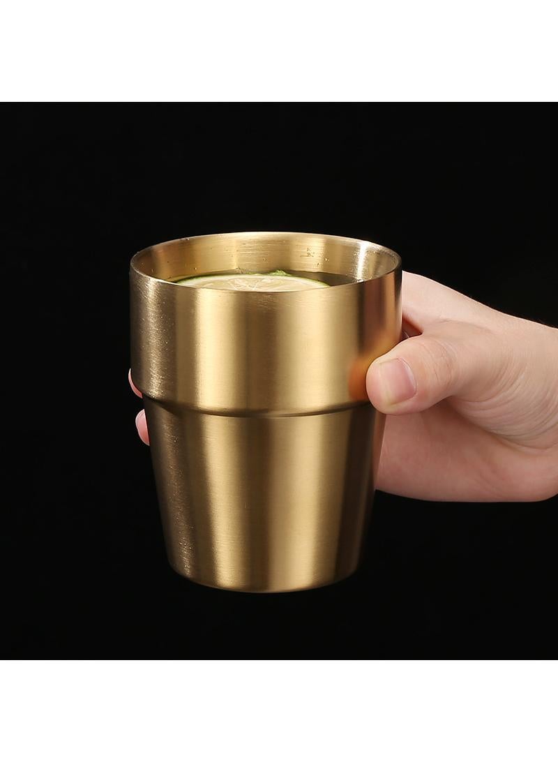 Double-layer Gold-plated Bright Juice Milk Drinking Cup