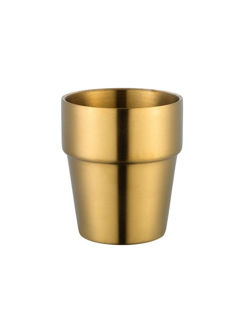 Double-layer Gold-plated Bright Juice Milk Drinking Cup