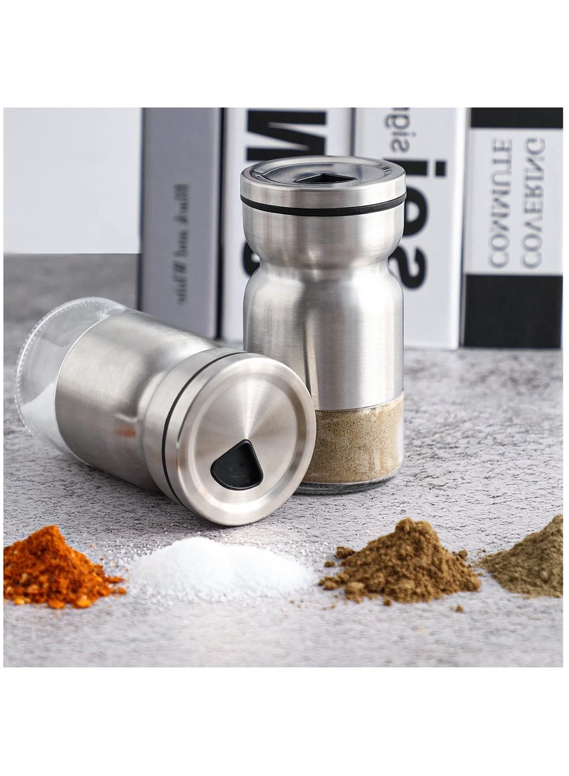 2PCS Salt and Pepper Shakers Set by Premium Shaker with Adjustable Pour Holes-Kosher Food Grade Stainless Steel