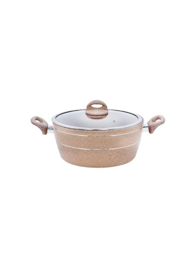 9-Piece Smart Forged Aluminum Cookware Set Beige 30X12.8cm