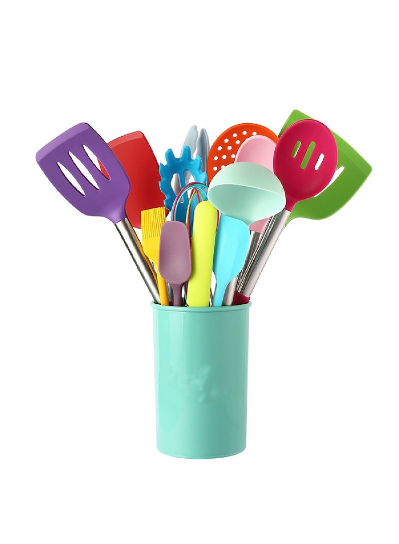 Colorful Stainless Steel Handle Silicone Kitchenware 19-Piece Set