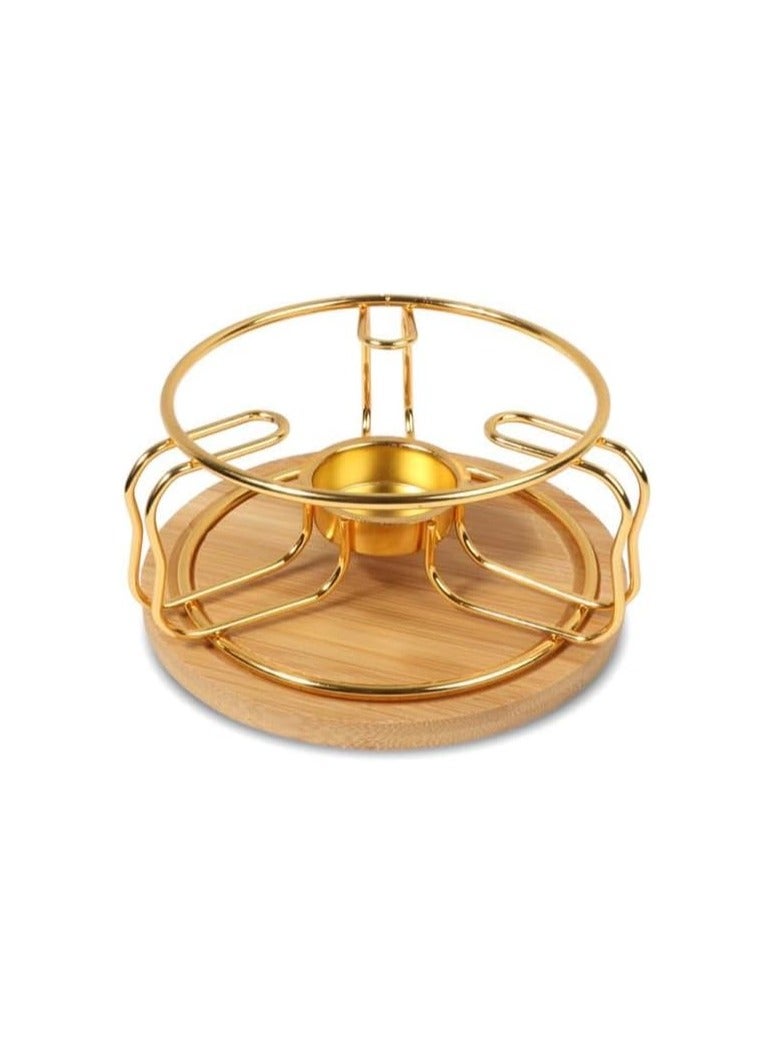 Stainless Steel Lamp Holder Teapot Heating Furnace Accessories Holder Candle Holder Round Tea Warmer Wax Heater - Gold Rack
