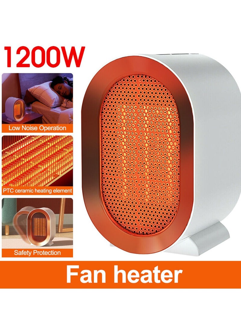 1200W Electric Heater, Portable Ceramic Fan Heater Low Energy Silent with 2 Adjustable Thermostat Overheat & Tip Over Protection, Heater for Home, Bathroom, Bedroom, Living Room, Office
