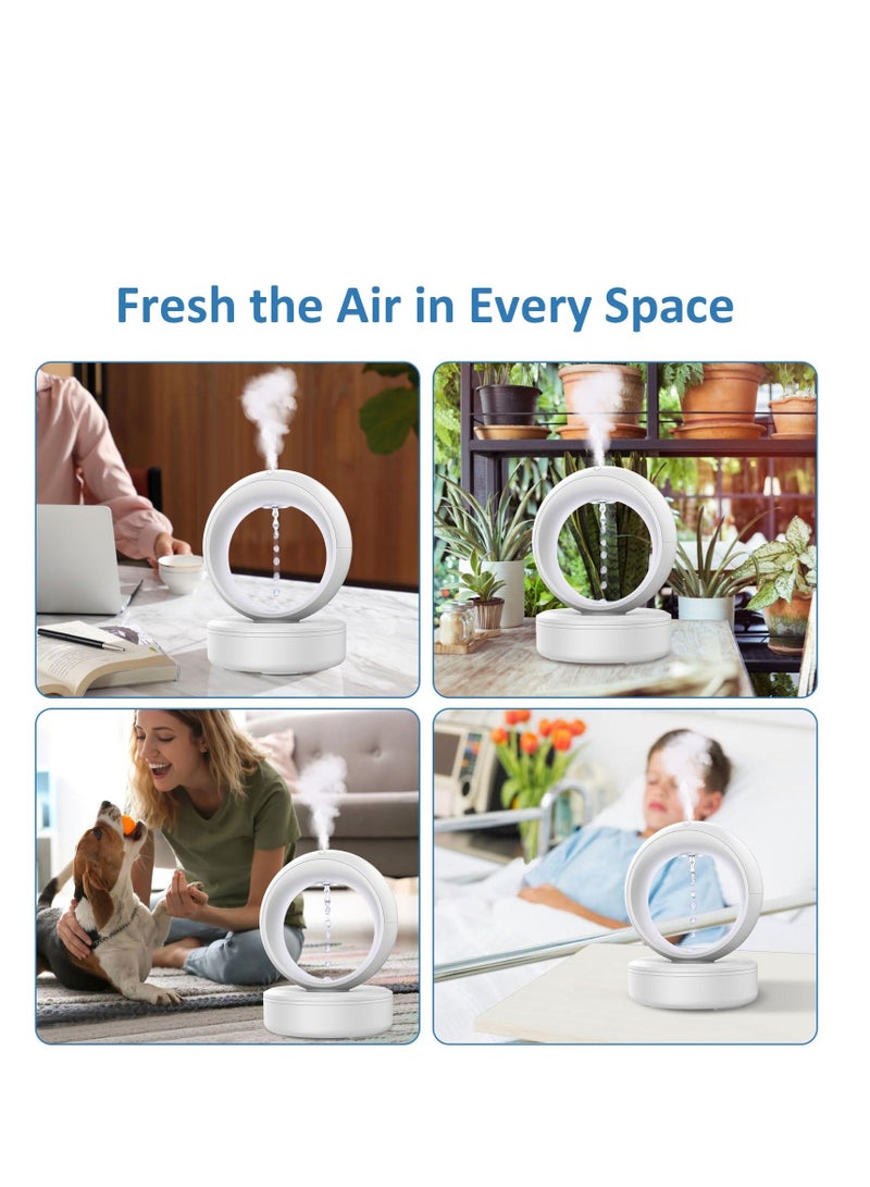 Rain Drop Humidifier Cloud Water Drip Cool Mist Air Humidifiers for bedroom Plants Baby Nursery Large Room Office 680ml Anti Gravity Diffuser Quiet White