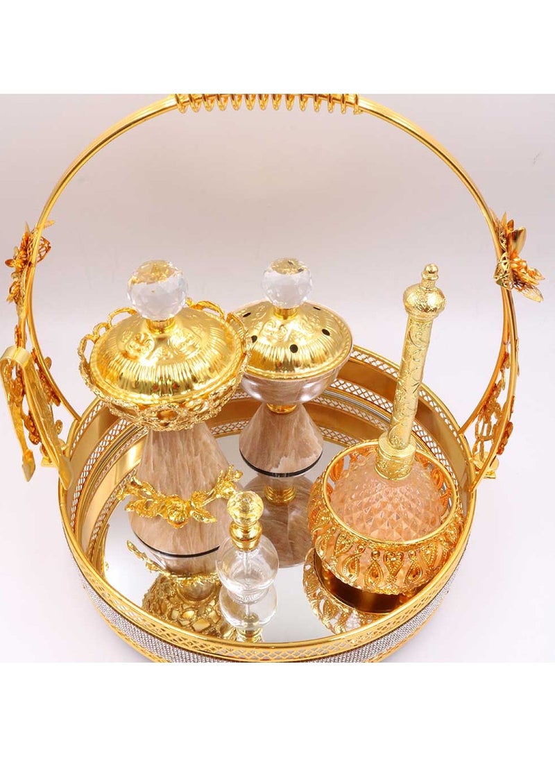 Golden Premium Incense Burner Set for Home Fragrance and Decore- MK855