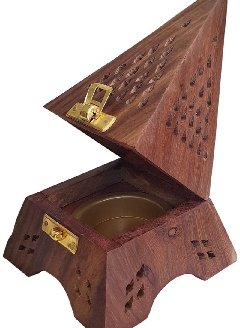 Wooden Bakhoor Burner/Mabkhara/pyramid shape incense burner/home fragramce/home decor/incense holder/lobandaan/bhakhoor burner
