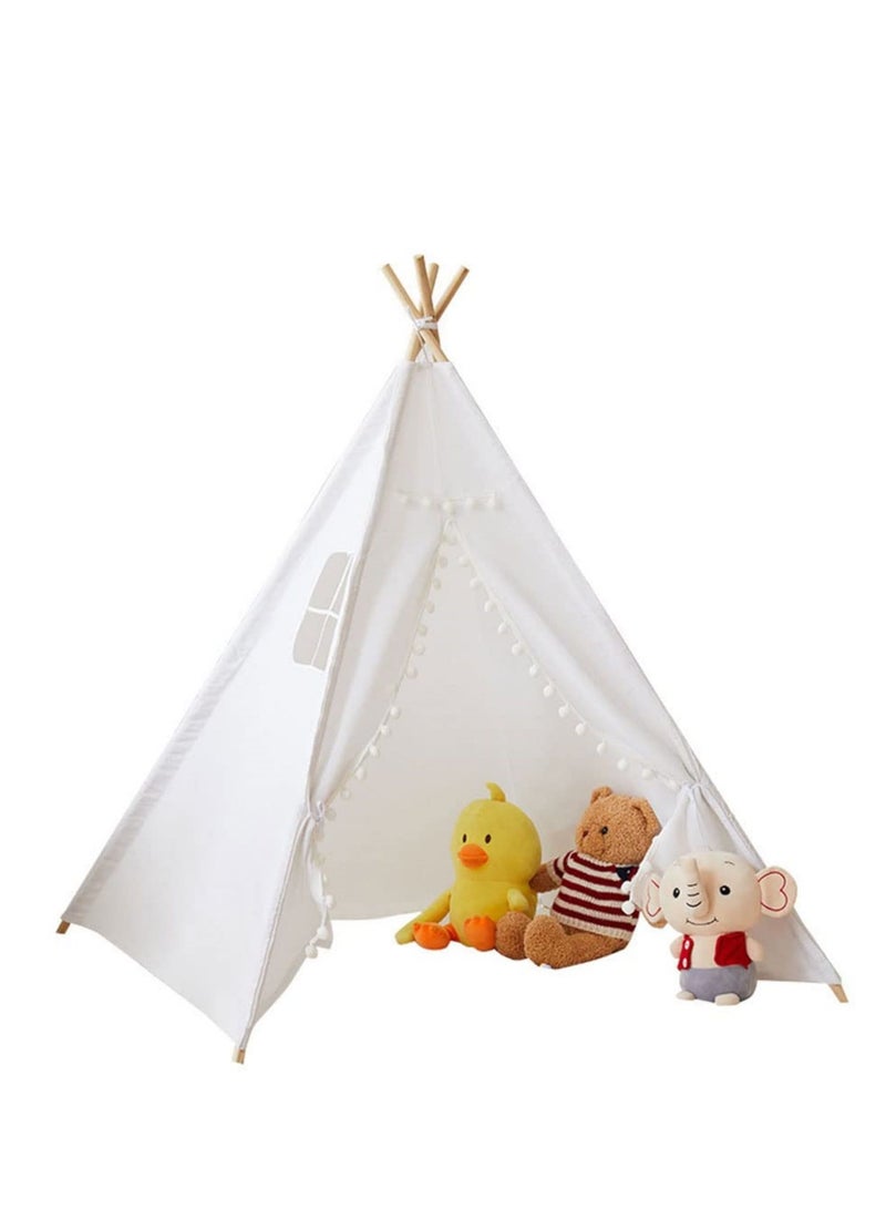 Cool Baby Kids Foldable Teepee Play Tent with String Lights 140*140*145cm White