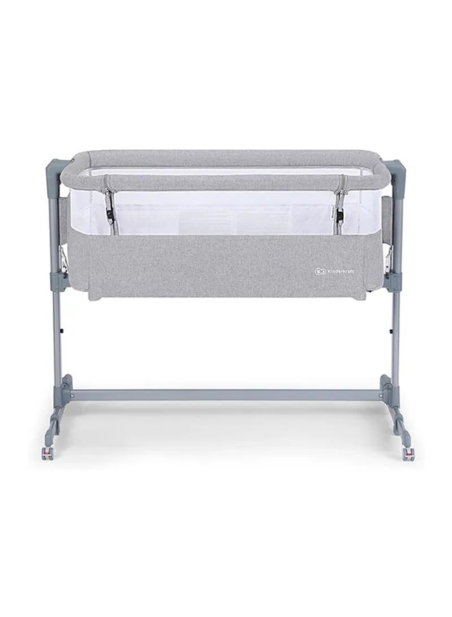 Adjustable Bedside Crib With Airy Mesh, Transport Wheel And Accessories