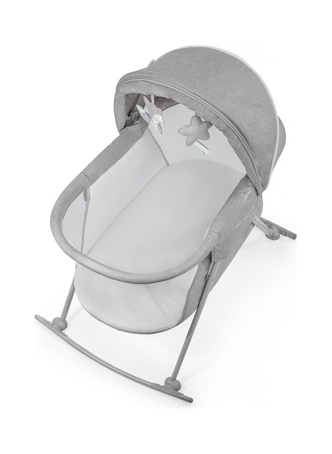 Baby Crib 3 In 1 Lovi, Cradle, Travel Cot, Rocker, Easy Folding And Unfolding, Adjustable Canopy, With Accessories, Mattress Cover, Included Toys, Transport Bag, For Newborn, 0 - 9 Kg, Grey