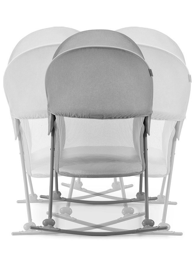 Baby Crib 3 In 1 Lovi, Cradle, Travel Cot, Rocker, Easy Folding And Unfolding, Adjustable Canopy, With Accessories, Mattress Cover, Included Toys, Transport Bag, For Newborn, 0 - 9 Kg, Grey