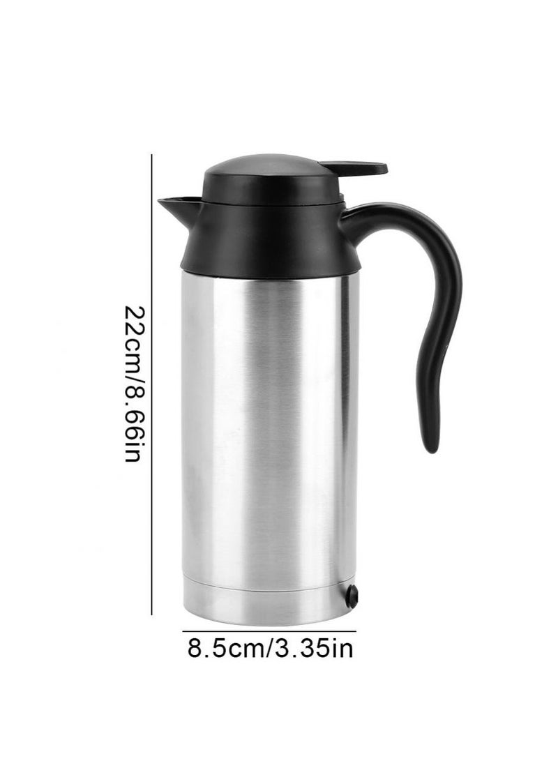 Travel Car Kettle, Portable Stainless Steel Car Electric Kettle, 24V Heater Bottle Pot for Hot Water, Coffee,Travel, Home Use (750ml)