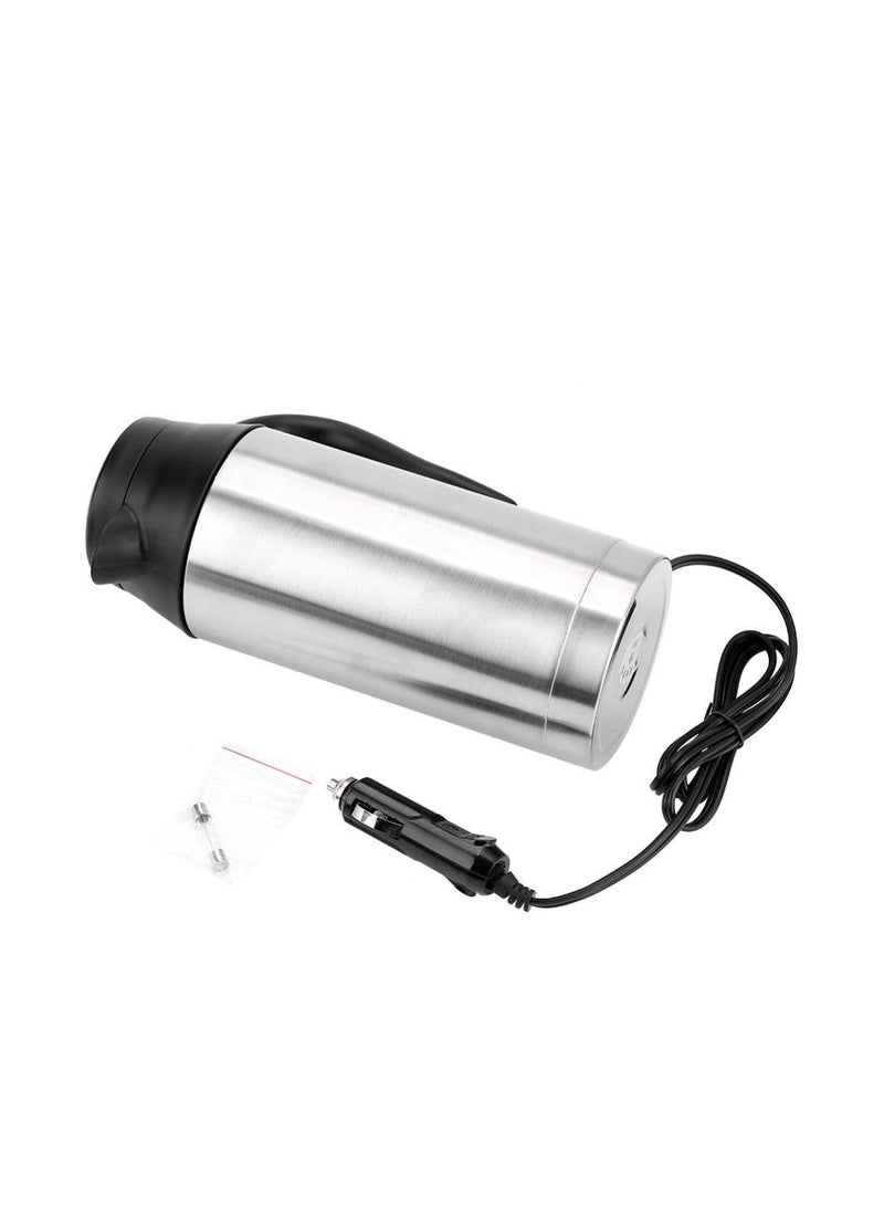 Travel Car Kettle, Portable Stainless Steel Car Electric Kettle, 24V Heater Bottle Pot for Hot Water, Coffee,Travel, Home Use (750ml)